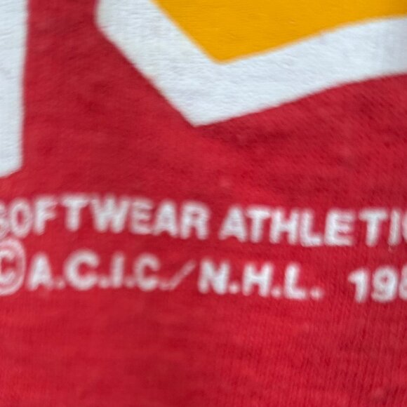 Vintage Single Stitch Calgary Flames NHL Hockey T Shirt 80s 90s - Picture 3 of 8